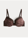 Marks & Spencer Jasmine csipkés push-up dekoltált melltartó csontokkal, (méret A–E) Marks & Spencer barna