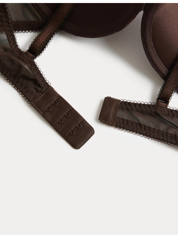Marks & Spencer Jasmine csipkés push-up dekoltált melltartó csontokkal, (méret A–E) Marks & Spencer barna