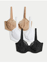 Marks & Spencer Karcsúsító hatású, csontokkal és teli kosaras melltartók, 3 db, méret C-H Marks & Spencer fekete