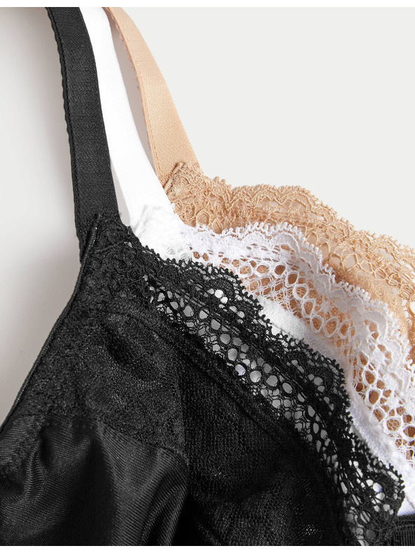 Marks & Spencer Karcsúsító hatású, csontokkal és teli kosaras melltartók, 3 db, méret C-H Marks & Spencer fekete