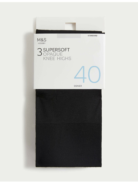 Marks & Spencer Marks & Spencer 3 pár nem áttetsző térdzokni fekete