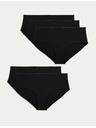 Marks & Spencer Alacsonyan dekoltált pamut és Lycra® rövidnadrág, 5 darabos csomag Marks & Spencer fekete
