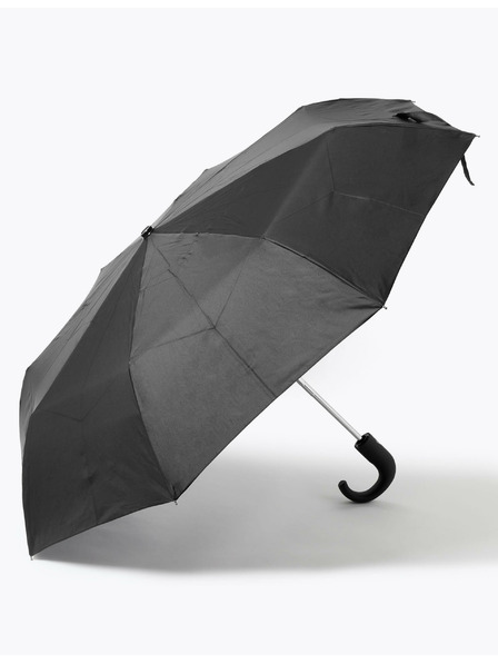 Marks & Spencer Újrahasznosított poliészter esernyő ívelt fogantyúval és Windtech™ technológiával Marks & Spencer black