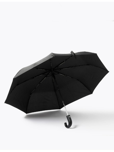 Marks & Spencer Újrahasznosított poliészter esernyő ívelt fogantyúval és Windtech™ technológiával Marks & Spencer black