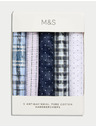 Marks & Spencer Mintás zsebkendő 100%-os pamutból, 5 db-os csomag Marks & Spencer kék