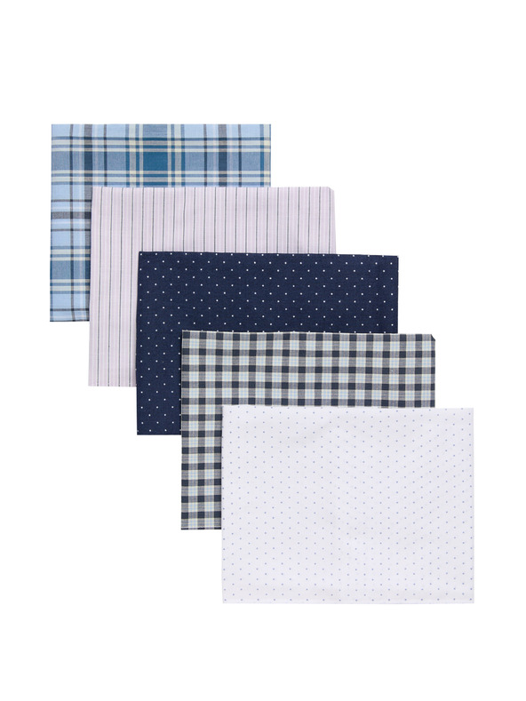 Marks & Spencer Mintás zsebkendő 100%-os pamutból, 5 db-os csomag Marks & Spencer kék