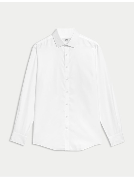 Marks & Spencer Marks & Spencer fehér, keskeny szabású pamuting vasalást nem igénylő anyagból