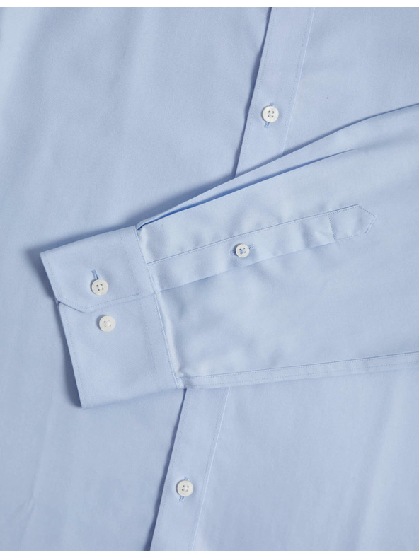 Marks & Spencer Marks & Spencer kék, klasszikus szabású pamuting vasalást nem igénylő anyagból