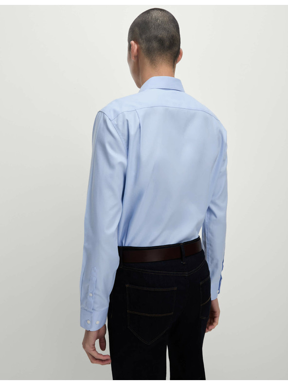 Marks & Spencer Marks & Spencer kék, klasszikus szabású pamuting vasalást nem igénylő anyagból