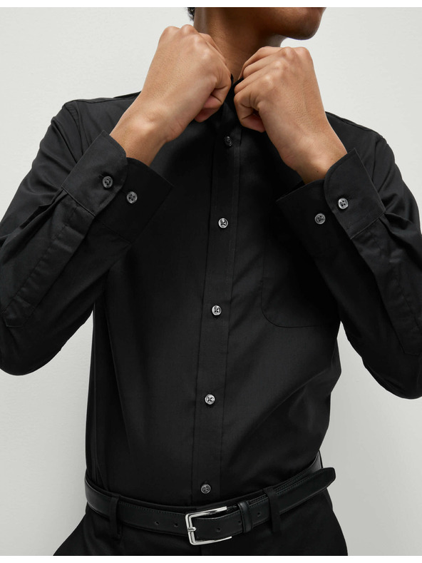 Marks & Spencer Marks & Spencer hosszú ujjú slim fit ing, 3 db csomagban fekete