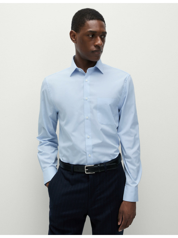 Marks & Spencer 3 db vékony szabású ing pamut keverékből, Marks & Spencer kék