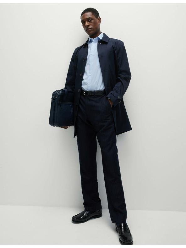 Marks & Spencer 3 db vékony szabású ing pamut keverékből, Marks & Spencer kék