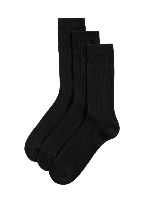 Marks & Spencer 3 pár finom szegélyű zokni Marks & Spencer fekete