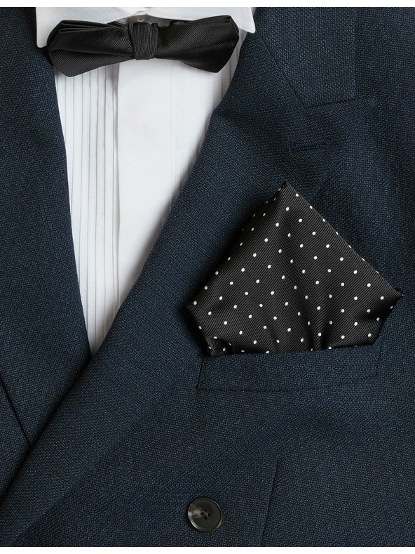 Marks & Spencer Pöttyös nyakkendő és zsebkendő szett Marks & Spencer fekete