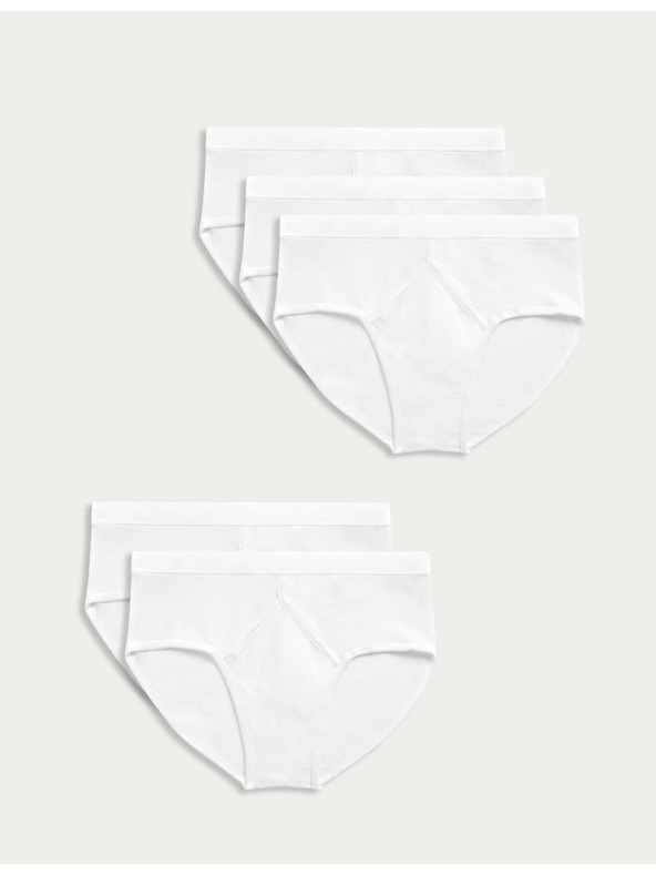 Marks & Spencer Pamut alsónadrág, 5 db-os csomag Marks & Spencer fehér