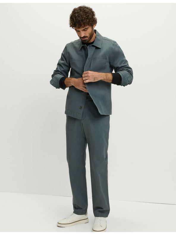 Marks & Spencer Marks & Spencer halszálkamintás nadrág, 100% pamut zöld