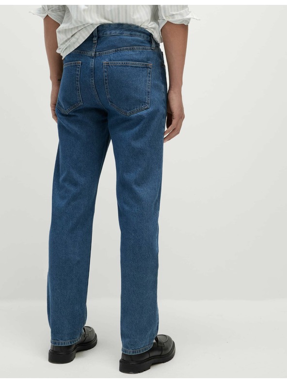 Marks & Spencer Sima farmer egyenes szabással, 100% pamutból, Marks & Spencer kék