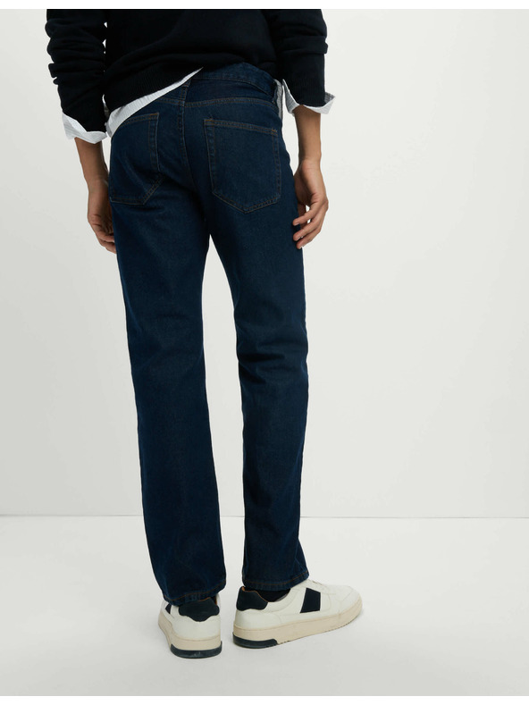 Marks & Spencer Sima, egyenes szárú farmer, 100% pamutból, Marks & Spencer sötétkék