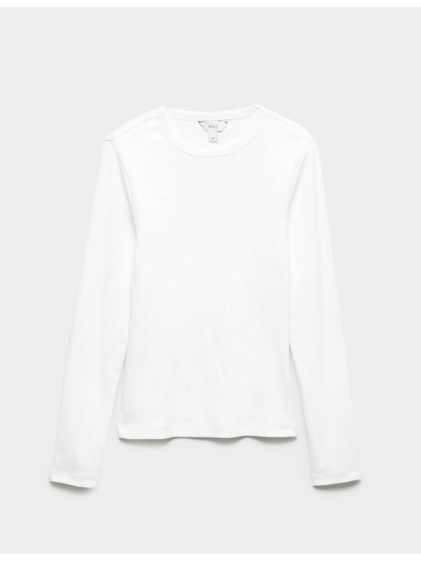 Marks & Spencer Bordázott felső magas pamuttartalommal, Marks & Spencer fehér