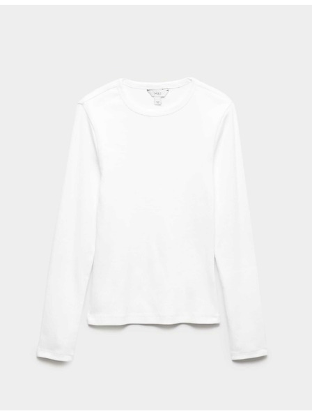 Marks & Spencer Bordázott felső magas pamuttartalommal, Marks & Spencer fehér