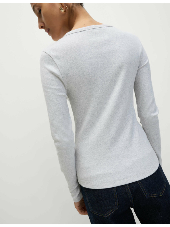 Marks & Spencer Bordázott felső magas pamuttartalommal, Marks & Spencer szürke