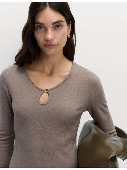 Marks & Spencer Kényelmes felső kivágott nyakkal és bő ujjakkal Marks & Spencer törtfehér