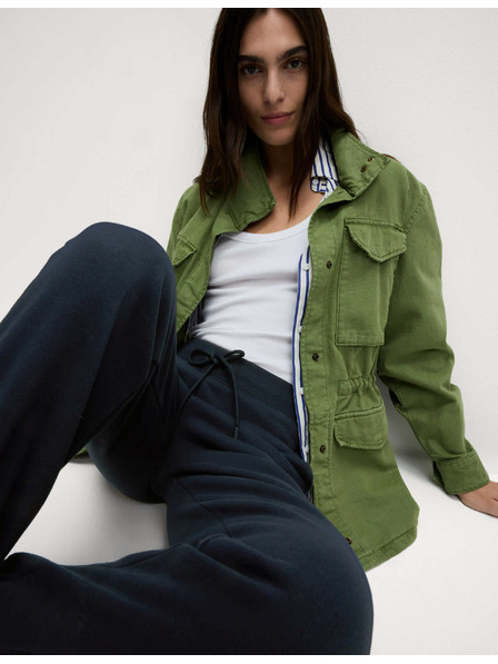 Marks & Spencer Mandzséta végű melegítőnadrág magas pamuttartalommal és húzózsinórral, Marks & Spencer tengerészkék