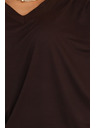 numoco Kényelmes denevér szabású ruha hosszú ujjal - csokoládé