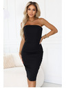 numoco Midi ruha fedetlen vállakkal és fűzővel - fekete