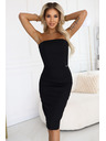 numoco Midi ruha fedetlen vállakkal és fűzővel - fekete