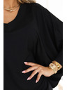 numoco Kényelmes denevér ujjú ruha hosszú ujjakkal - fekete