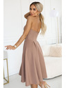 numoco VIVIENNE midi ruha fűzővel és széles pántokkal különleges alkalmakra - bézs