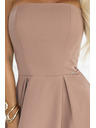 numoco VIVIENNE midi ruha fűzővel és széles pántokkal különleges alkalmakra - bézs