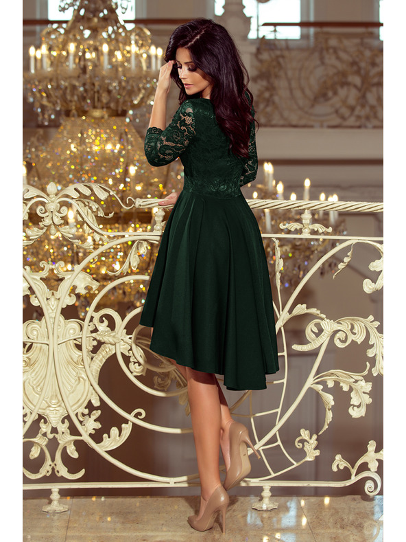 numoco NICOLLE - Exkluzív csipkés ruha - sötétzöld