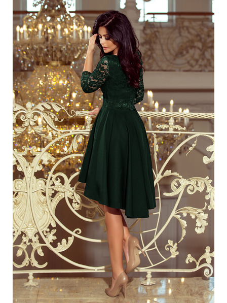 numoco NICOLLE - Exkluzív csipkés ruha - sötétzöld