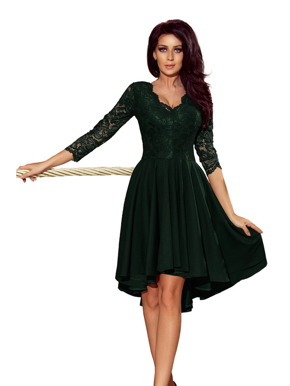 numoco NICOLLE - Exkluzív csipkés ruha - sötétzöld