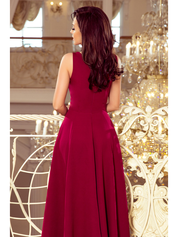 numoco CINDY hosszú ruha dekoltázzsal - bordó