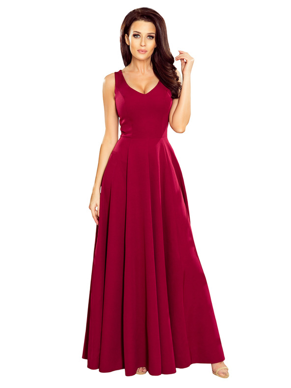 numoco CINDY hosszú ruha dekoltázzsal - bordó