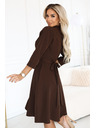 numoco SANDY Bő szabású ing ruha övvel - csokoládébarna