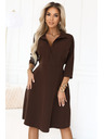 numoco SANDY Bő szabású ing ruha övvel - csokoládébarna
