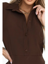 numoco SANDY Bő szabású ing ruha övvel - csokoládébarna