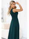 numoco Divatos, karcsúsító maxi ruha oldalsó hasítékkal - üvegzöld