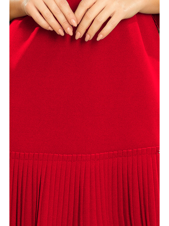 numoco LUCY - pliszírozott kényelmes ruha - piros