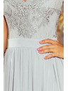 numoco LEA hosszú ruha hímzett dekoltázzsal - ezüst