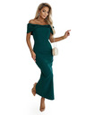 numoco Érzéki midi ruha masnis dekoltázzsal - palackzöld