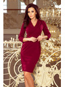numoco KELLY Elegáns ruha dekoltázzsal - bordó