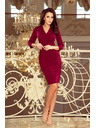 numoco KELLY Elegáns ruha dekoltázzsal - bordó