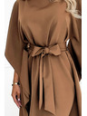 numoco SOFIA Pillangó ruha derékban megkötve - cappuccino
