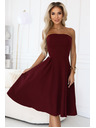 numoco VIVIENNE Fűzős bővülő midi ruha különleges alkalomra - bordó