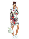 numoco IRENE Garbó ruha - színes minta